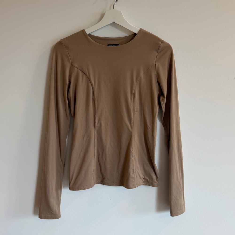 Naked Wardrobe Taupe Long Sleeve Top